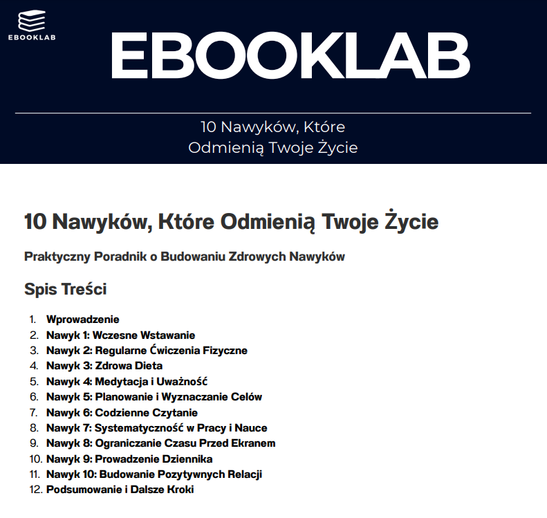 EbookLab - 10 Nawyków, Które Odmienią Twoje Życie